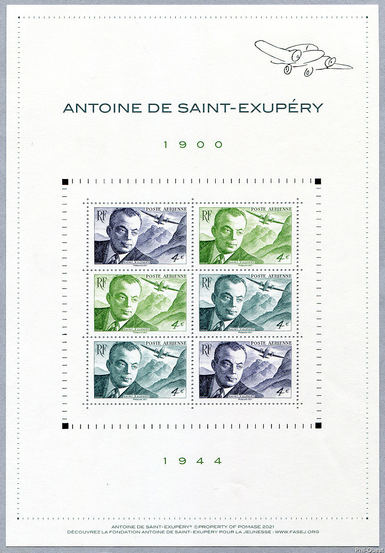 Image du timbre Bloc Antoine de Saint-Exupéry 1900-1944