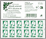 Carnet de 12 timbres autoadhésifs pour lettres vertes de 20 g
