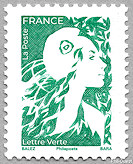 Image du timbre Timbre gommé pour lettre verte de 20 g