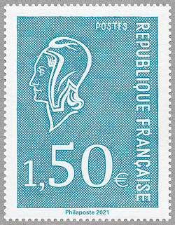 Image du timbre Marianne bleue à 1,50 €