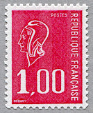 Image du timbre Marianne de Béquet - 1F rouge3 bandes phosphore