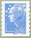 Image du timbre 1,30 euro bleu clair  autoadhésif