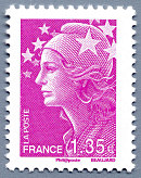Image du timbre 1,35 euro fuchsia