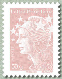 Image du timbre Lettre prioritaire 50g  France lilas-brun