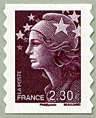 Image du timbre 2,30 euro brun-rouge autoadhésif