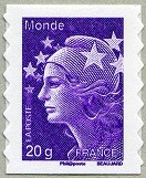 Image du timbre Lettre prioritaire 20g  Monde violet autoadhésif