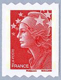 Image du timbre Marianne de Beaujard sans valeur faciale rouge pour roulette