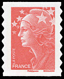 Image du timbre Marianne de Beaujard sans valeur faciale rouge