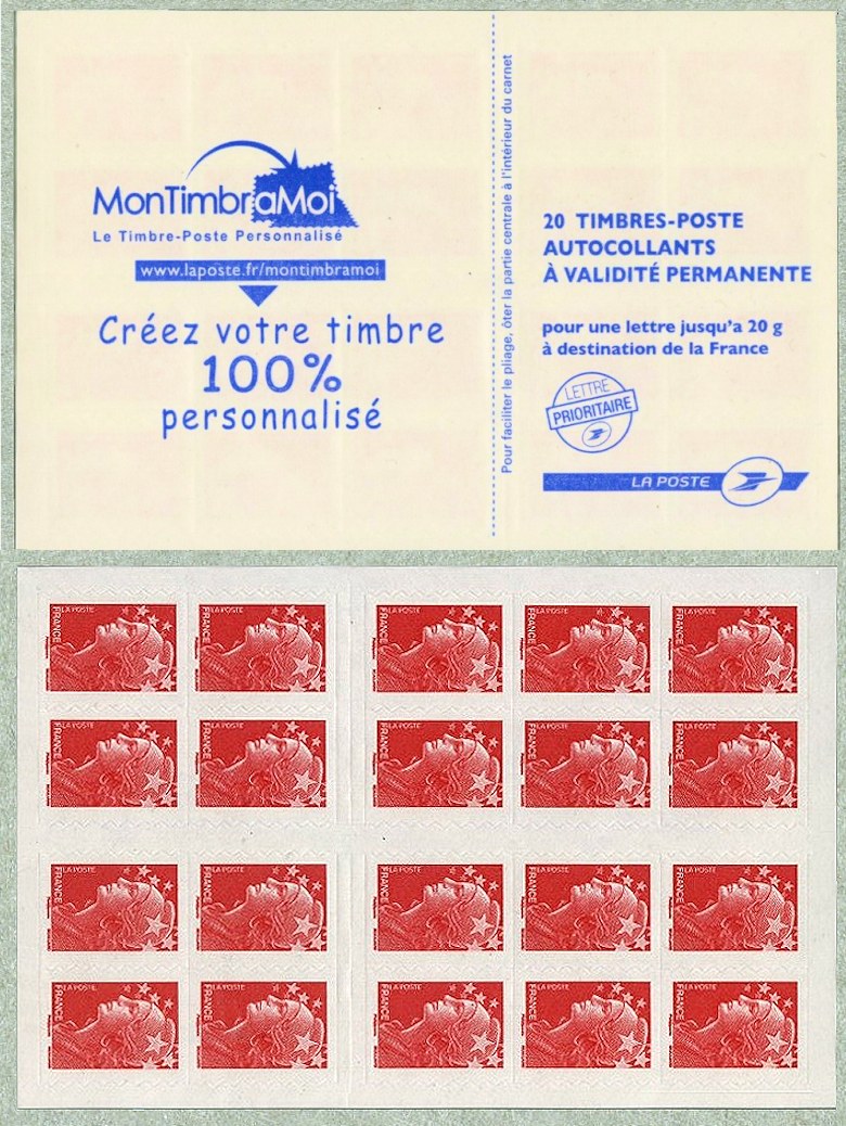 Image du timbre Carnet pour DAB de 20 timbres autoadhésifs -  MonTimbraMoi, le timbre-poste personnalisé,