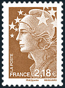Image du timbre 2,18 euro brun