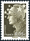 Image du timbre 0,05 euro brun foncé