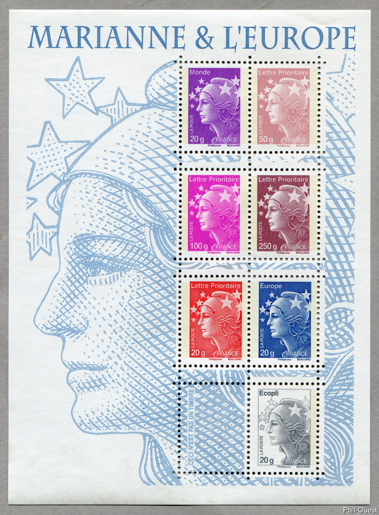 Image du timbre Bloc-feuillet Marianne et l'Europe