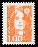 Image du timbre Marianne de Briat 1F orange