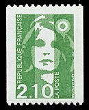 Image du timbre Marianne de Briat 2F10 vert pour roulette