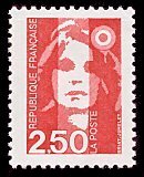 Image du timbre Marianne de Briat 2F50 dentelé rouge