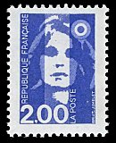 Image du timbre Marianne de Briat 2F bleu