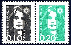 Image du timbre Paire Marianne de Briat 0F10 brun et 0F20 vert