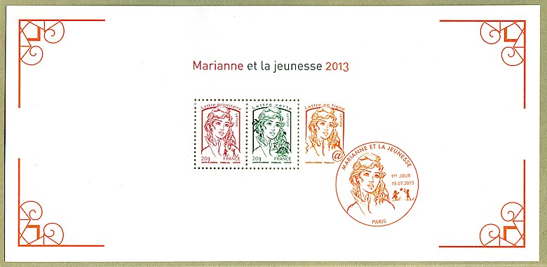 Image du timbre Souvenir philatélique de la Marianne de Ciappa et Kawena