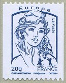 Image du timbre Marianne de Ciappa et Kawena-Lettre prioritaire pour l'Europe jusqu'à 20g -Timbre gommé pour roulette
