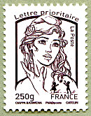 Image du timbre Marianne de Ciappa et Kawena-Lettre prioritaire jusqu'à 250g