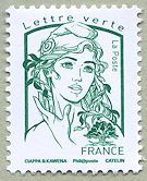 Image du timbre Marianne de Ciappa et Kawena-Lettre verte jusqu'à 20g