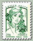 Image du timbre Marianne de Ciappa et Kawena-Lettre verte jusqu'à 20g