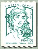 Image du timbre Marianne de Ciappa et Kawena - Lettre verte-Timbre autoadhésif pour roulette