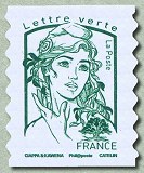 Image du timbre Marianne de Ciappa et Kawena-Lettre verte jusqu'à 20g  - Timbre autoadhésif