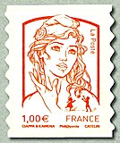 Image du timbre Marianne de Ciappa et Kawena 1 euro -Timbre autoadhésif