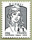 Image du timbre Marianne de Ciappa et Kawena-Ecopli jusqu'à 20g