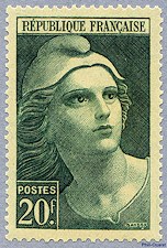 Image du timbre Grande Marianne de Gandon  20 F vert
