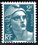 Image du timbre Marianne de Gandon  2 F vert