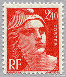 Image du timbre Marianne de Gandon, 2  F 40 rouge