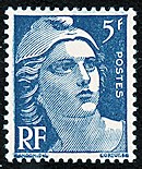 Image du timbre Marianne de Gandon 5 F bleu