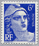 Image du timbre Marianne de Gandon 6 F bleu-violet