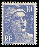 Image du timbre Marianne de Gandon 10 F bleu