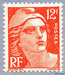 Image du timbre Marianne de Gandon 12 F orange