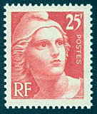 Image du timbre Marianne de Gandon orange 25 Ftaille-douce petit format