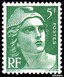 Image du timbre Marianne de Gandon 5 F vert