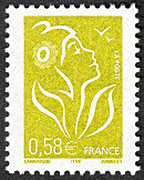 Image du timbre La Marianne de Lamouche vert clair 0,58 € 