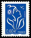Image du timbre La Marianne de Lamouche bleu europe 0,60€