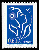 Image du timbre La Marianne de Lamouche bleu europe 0,60 € pour roulette