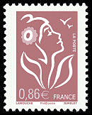 Image du timbre La Marianne de Lamouche vieux rose 0,86 €