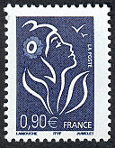 Image du timbre La Marianne de Lamouche bleu marine 0.90 €