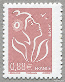 Image du timbre Marianne de Lamouche 0,88 €  vieux rose