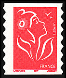Image du timbre La Marianne de Lamouche rouge sans valeur faciale auto-adhésif pour carnet