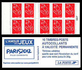 Image du timbre Carnet de la Marianne de Lamouche rouge sans valeur faciale
