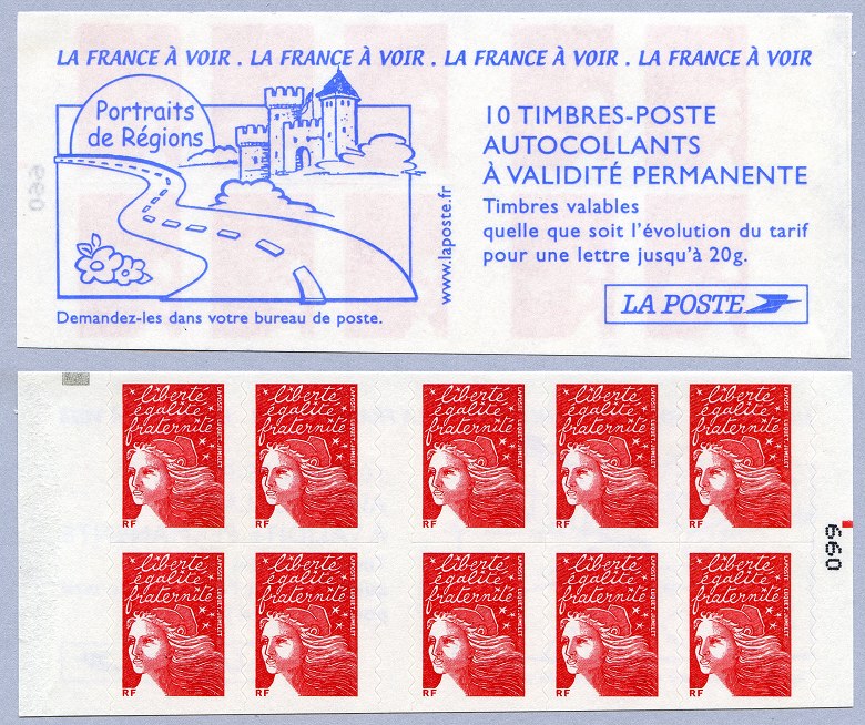 Image du timbre Carnet de 10 timbres Marianne du 14 juillet N°  99 dit 