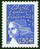 Image du timbre Marianne de Luquet 0,50 € bleu outremer
