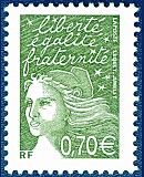Image du timbre Marianne de Luquet 0,70 € vert 
